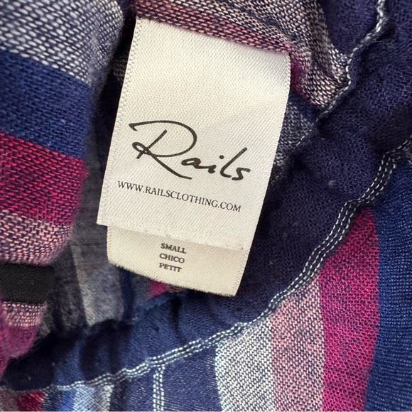 RAILS Drawstring Peplum Marti Shirt in Salvador Stripe Linen Blend Size S - Picture 10 of 12